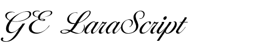 GE LaraScript.ttf Font conversion image