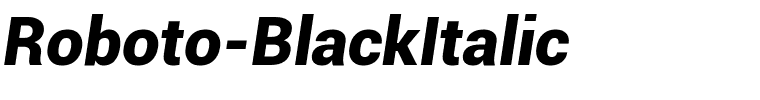 Roboto-BlackItalic.ttf Font conversion image