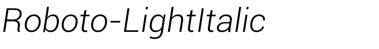 Roboto-LightItalic.ttf Font conversion image