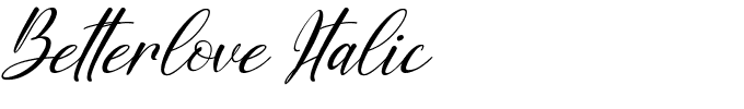 Betterlove Italic.ttf Font conversion image