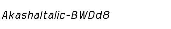 AkashaItalic-BWDd8.ttf Font conversion image